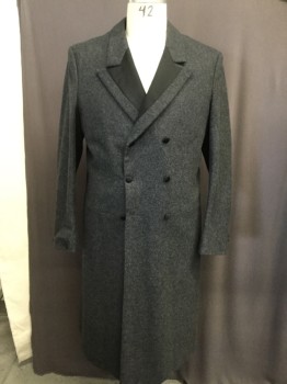 MTO, Charcoal Gray, Wool, Solid, Peaked Lapel with Satin, Double Breasted with Satin Covered Buttons, 2 Back Buttons with Slit,