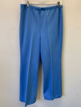 Womens, 1970s Vintage, Suit, Pants, CM CALIFORNIA, Periwinkle Blue, Polyester, Solid, W30-32, Double Knit, Pants, Elastic Waist, Boot Cut,