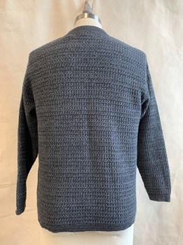 Mens, Pullover Sweater, RUGGED TRAILS, Gray, Cotton, Heathered, M, Textured, Henley