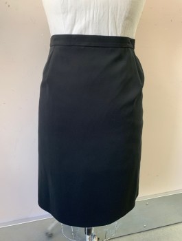 Womens, Skirt, Knee Length, JONES NEW YORK, Black, Solid, 20W, Pencil Skirt, 1" Wide Self Waistband, Elastic at Sides, Zipper in Back