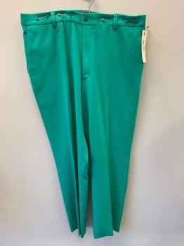 N/L, Teal Green, Polyester, Cotton, Solid, F.F, 4 Pockets,