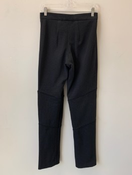 Womens, Sci-Fi/Fantasy Pants, NO LABEL, Black, Polyester, Solid, W29, F.F, Black Piping, Zip Front, Made To Order,