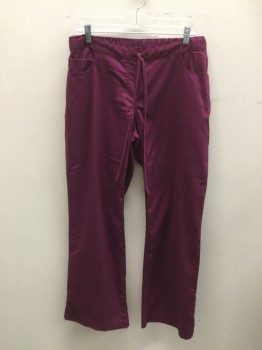 GREYS ANATOMY, Wine Red, Polyester, Rayon, Solid, Elasticated Back Waist, Draw String Front Waist 5 + Pockets, Multiples
