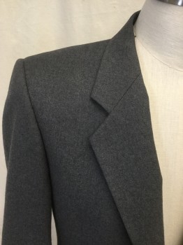 MALIBU, Heather Gray, Wool, Single Breasted, Collar Attached, Notched Lapel, 3 Pockets, 2 Buttons,  Long Sleeves