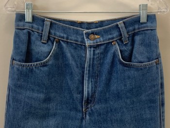 Mens, Jeans, LEVI'S, Denim Blue, Cotton, Solid, 29/35, F.F, Top Pockets, Zip Front, Belt Loops,