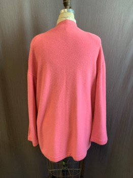 Womens, Sweater, SONIA RYKIEL, Pink, Wool, B: 50, Tie Front, L/S, 3 Patch Pockets