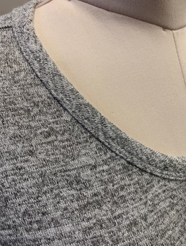 Womens, Pullover, RAG & BONE, Heather Gray, Rayon, Polyester, M, Lightweight Knit, L/S, Scoop Neck, Oversized/Loose