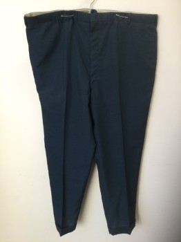 N/L, Navy Blue, Black, Wool, Heathered, Flat Front, Zip Fly, 5 Pockets Including 1 Watch Pocket, Cuffed Hems, Tapered Slim Leg,