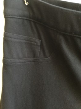 Womens, Pants, SPANX, Black, Cotton, Polyester, Solid, XL, 1.5" Elastic Waistband, Fake Jean Cut Pockets Front