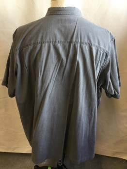 FOUNDRY, Warm Gray, Cotton, Solid, Ripstop Pattern, Collar Attached, Button Front, 2 Pockets with Flap, Ss