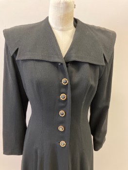 N/L, Wool, Solid, Cape Collar With Notched Lapel , B.F.,