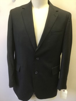 ARROW, Dk Gray, Gray, Wool, Stripes - Pin, 2 Buttons,  Notched Lapel, 3 Pockets,