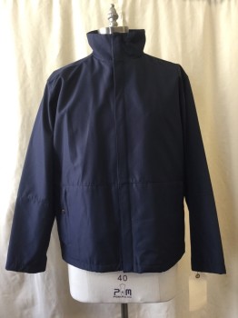 WEATHER PROOF, Navy Blue, Polyester, Nylon, Solid, Zip Front, 2 Zip Pockets
