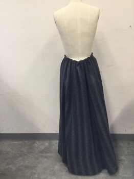 MTO, Gray, Charcoal Gray, Red, Wool, Rayon, Stripes, 6 Panel Long Skirt, Drawstring Back Waist, Size Variable at Waist Up to 40", Moth Holes in Skirt