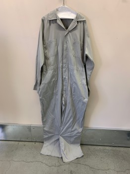 SWEET, Lt Gray, Poly/Cotton, C.A., Zip Front, Elastic Waist, 2 Patch Pockets On Chest, Slant Pockets, L/S, 2 Back Patch Pockets