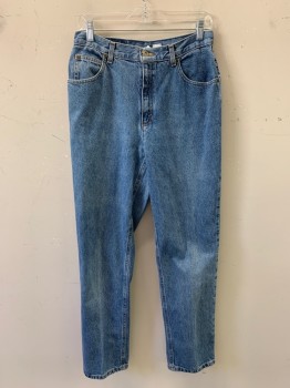 Womens, Jeans, Liz Claiborne, Denim Blue, Cotton, Solid, 10, F.F, Top Pockets, Zip Front,
