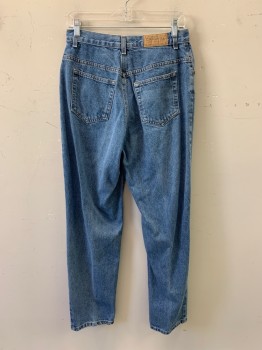 Womens, Jeans, Liz Claiborne, Denim Blue, Cotton, Solid, 10, F.F, Top Pockets, Zip Front,