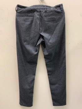 NN07, Charcoal Gray, Polyester, Cotton, Heathered, F.F, Zip Front, 4 Pockets, Flannel Straight Leg