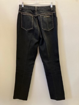 Womens, Jeans, GLORIA VANDERBILT, Faded Black, Cotton, Solid, W: 28, F.F, Zip Front, Belt Loops, 5 Pockets