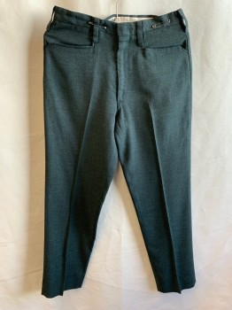 Mens, Pants, KOTZIN CO., Green, Black, Synthetic, 2 Color Weave, 28/28, Flat Front, 4 Pockets, Belt Loops