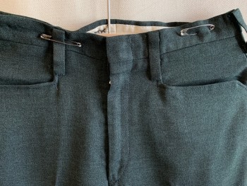 Mens, Pants, KOTZIN CO., Green, Black, Synthetic, 2 Color Weave, 28/28, Flat Front, 4 Pockets, Belt Loops