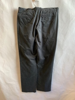 Mens, Casual Pants, NL, Gray, Cotton, 32/31, Side Pockets, Zip Front, F.F, 2 Patch Pockets at Back