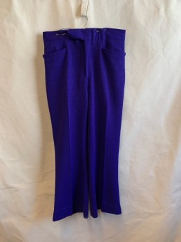 MTO, Purple, Polyester, Solid, Geometric, 4 Pockets, Zip Fly