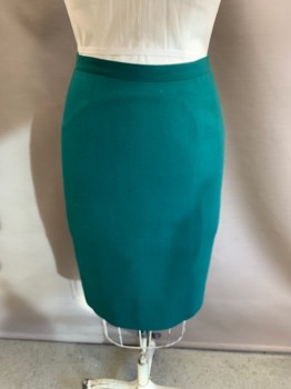 Womens, 1980s Vintage, Skirt, HERBERT GROSSMAN, Dk Green, Wool, W:32, Pencil Skirt, Zip Back