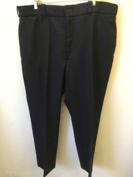 Mens, Fire/Police Pants, TACT SQUAD, Navy Blue, Polyester, Solid, 32, 36, Flat Front, Gabardine, Wide Belt Loops,