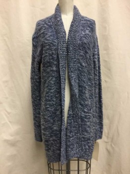 Womens, Sweater, BP, Blue, Synthetic, Wool, Heathered, S, Heather Blue, 2 Pockets,