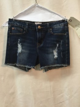 Womens, Shorts, HUDSON, Blue, Synthetic, Solid, 26, Blue, Distressed & Faded, Cut Off Hem