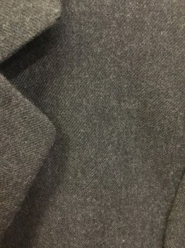 DOMINIC GHERARDI, Charcoal Gray, Wool, Solid, Frock, Cutaway, Single Breasted, 4 Buttons,  Notched Lapel, 3 Pockets,