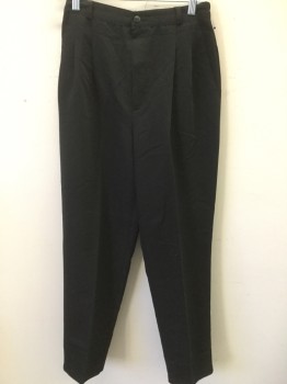 Womens, Slacks, CHRISTY GIRL, Black, Polyester, Cotton, Solid, W:28, High Waisted, Pleated Front