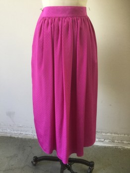 Womens, 1980s Vintage, Skirt, TAILOR SPORT, Fuchsia Pink, Polyester, Dots, 26, Jacquard, Side Zip, 2 Pockets,