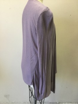 SIMPLY VERA, Dusty Lavender, Rayon, Polyester, Solid, Long Sleeves, Open Front, Dusty Lavender Poly Underlayer,