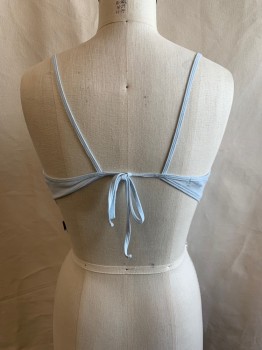 PARIS BLUES, Lt Blue, Navy Blue, Cotton, Ombre, Handkerchief Top with Spaghetti Straps And Tie Back, Pointed Hem with Serged Edge
