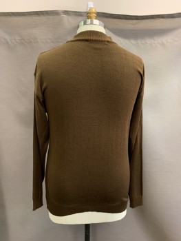 SYLLABLES, Brown, Taupe, Acrylic, Color Blocking, Mock Neck, MULTIPLES