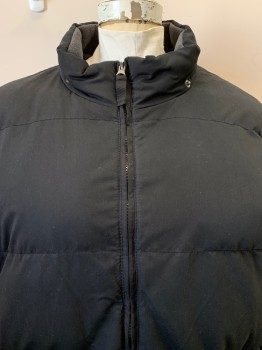 Womens, Coat, Winter, ST. JOHN BAY, Black, Polyester, Solid, XXL, Puffer Coat, L/S, Zip Front, Shawl Collar, Side Pockets, Snap Buttons Around Collar,
