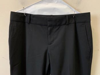 Womens, Casual Pants, BANANA REPUBLIC, Black, Polyester, Solid, 4, F.F, Zip Front, Side Pockets, Belt Loops