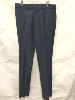 Mens, Suit, Pants, THEORY, Charcoal Gray, Black, Wool, Plaid, Grid , OPEN, W:31, Charcoal with Faint Black Grid/Plaid Pattern, Flat Front, Zip Fly, 4 Pockets, Slim Leg