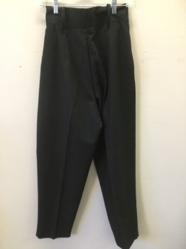 Womens, Slacks, MARNIE WEST , Black, Polyester, Cotton, Solid, W:28, High Waisted, Pleated Front