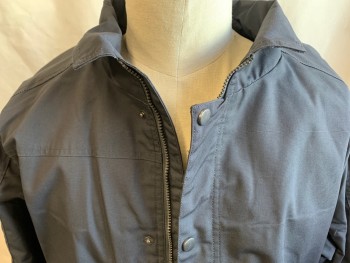 Mens, Casual Jacket, HARRITON, Black, Heather Gray, Polyester, Cotton, Solid, Heathered, 2XL, Collar Attached, Heather Gray Lining, Collar Attached, Zip Front, & Snap Front, Long Sleeves,