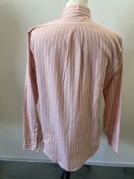HILL & ARCHER, Blush Pink with White Stripe, C.A., B.F., 1 Pckt, L/S,