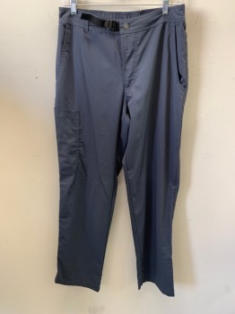GREY'S ANATOMY, Dk Gray, Polyester, Rayon, Strap & Buckle on Front Side of Waist, Elastic Waistband at Back, Side Pockets, Zip Front, 1 Pocket on Left Thigh, 1 Back Pocket