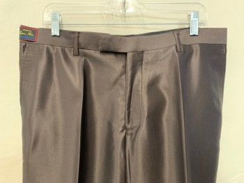Giorgio Fiorelli, Dk Brown, Polyester, Viscose, Solid, F.F, Side Pockets, Zip Front, Belt Loops