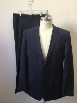 LINEA UOMO, Navy Blue, Wool, Heathered, Sport Coat - 2 Button Single Breasted, 3 Pockets, 2 Slits at Back