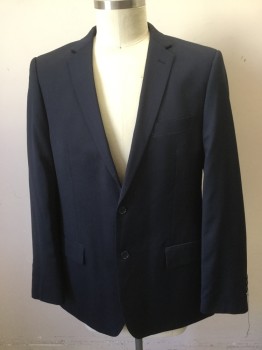 LINEA UOMO, Navy Blue, Wool, Heathered, Sport Coat - 2 Button Single Breasted, 3 Pockets, 2 Slits at Back