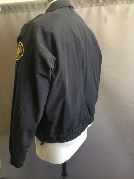 Mens, Fire/Police Jacket, BLAUER, Black, Nylon, Polyester, Solid, XXL, Zip Front, Cargo Pockets, Collar Attached, "Bureau of Police Portland" Patches on Arms, Removable Liner, Epaulets, Side Zip Under Arms