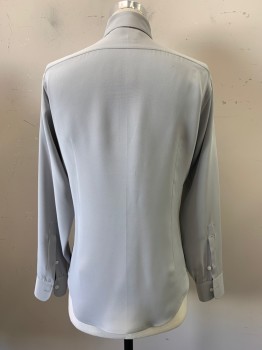 ANTO, Lt Gray, Polyester, Solid, L/S, Button Front, Collar Attached,