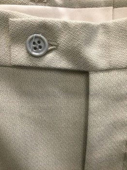 Mens, Suit, Pants, MARIO ROSSI, Dove Gray, Wool, Solid, Open, W:38, Pleated Waist, Button Tab Waist, Zip Fly, 4 Pockets, Straight Leg, 1990's **Has Stain at Right Knee
